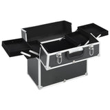 Vidaxl make-up koffer 38x23x34 cm aluminium zwart