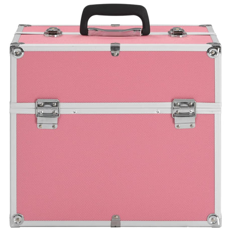 Vidaxl make-up koffer 38x23x34 cm aluminium roze
