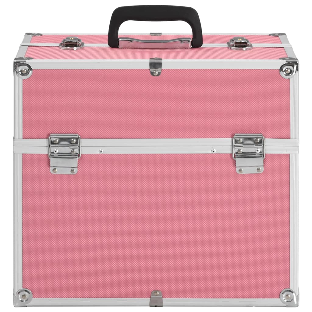 Vidaxl Makeup Suitcase 37x24x35 cm in alluminio rosa