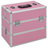 Vidaxl makeup suitcase 37x24x35 cm aluminum pink