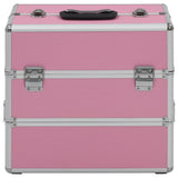 Vidaxl makeup suitcase 37x24x35 cm aluminum pink