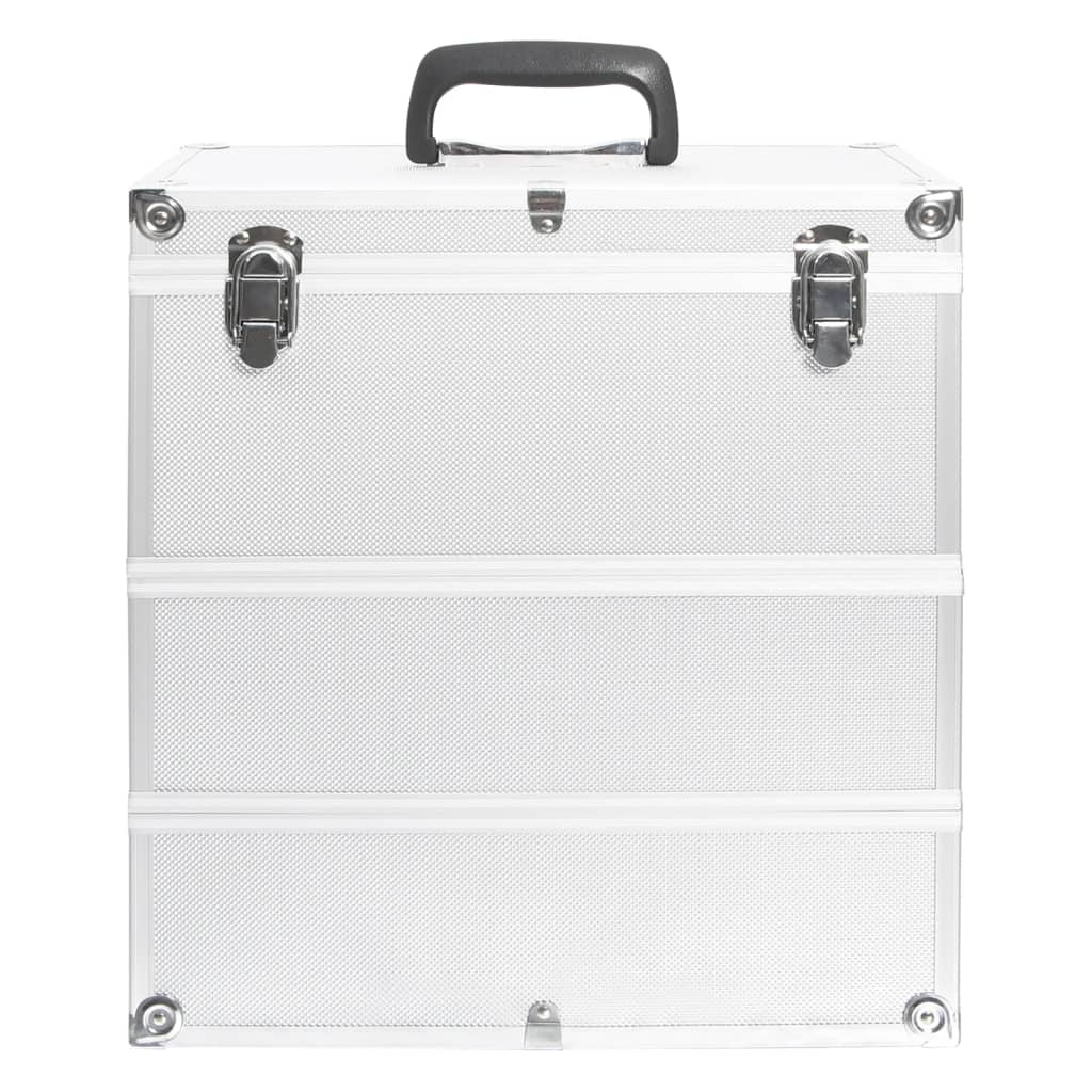 Vidaxl makeup suitcase 37x24x40 cm aluminum silver colored