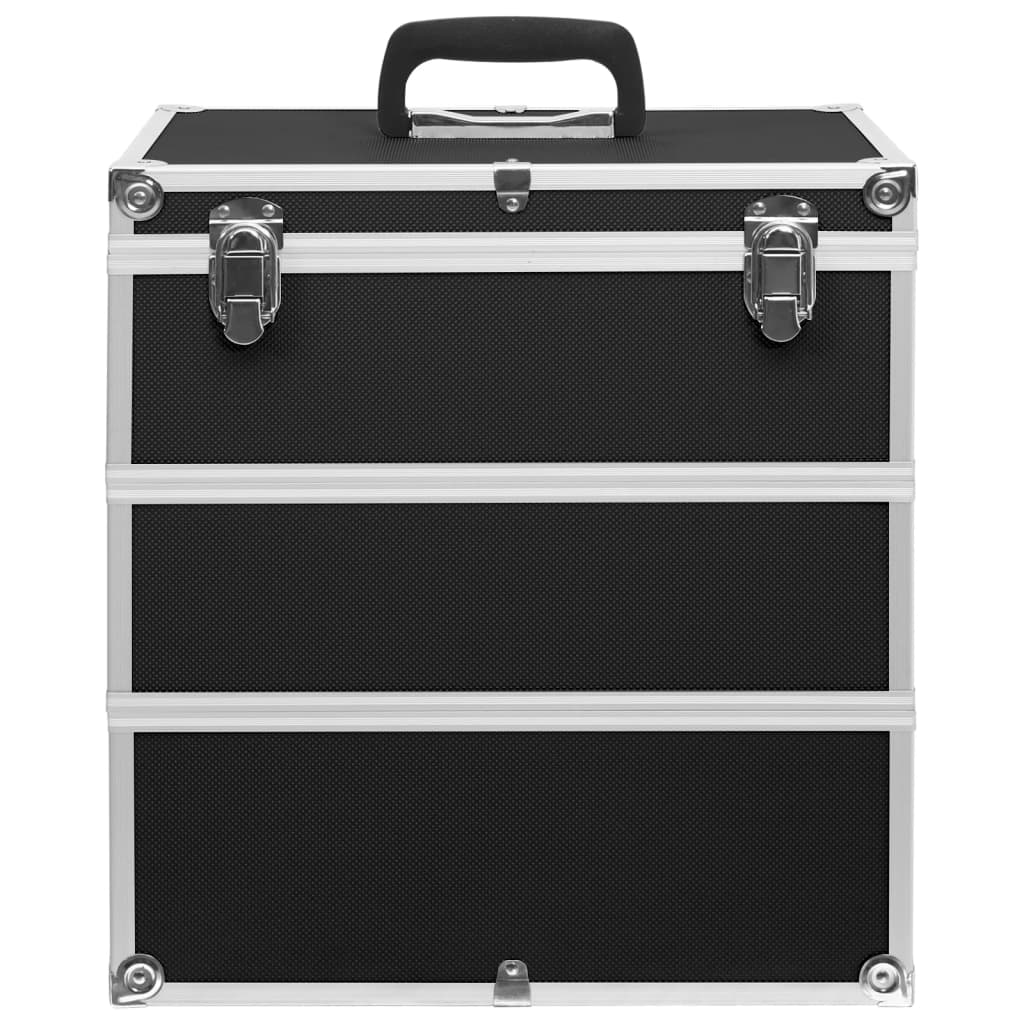 Vidaxl Make -up -Koffer 37x24x40 cm Aluminium Schwarz