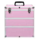 Vidaxl Makeup Suitcase 37x24x40 cm in alluminio rosa