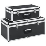 Vidaxl opbergkoffers 2 st aluminium zwart