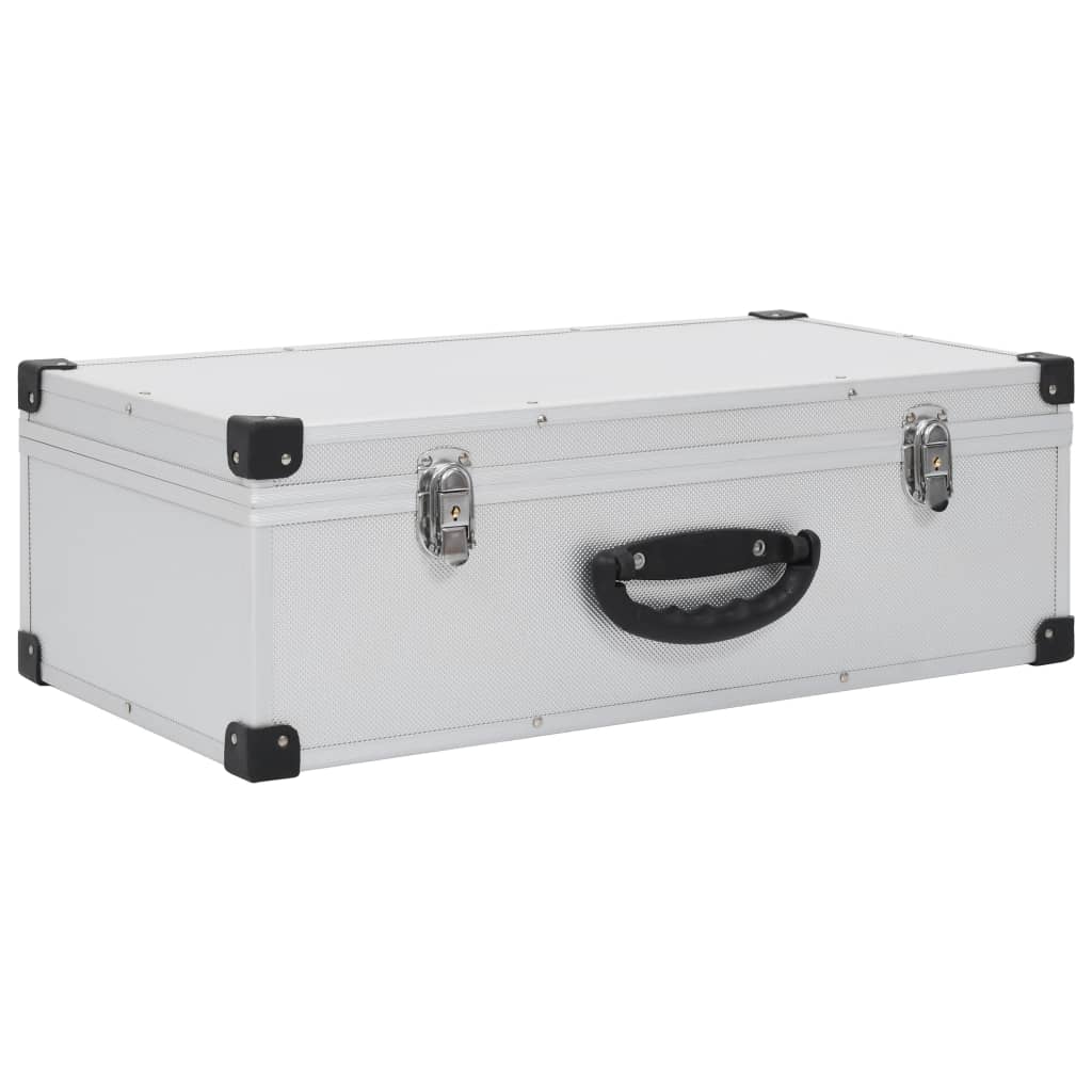 VIDAXL CD Suitcase pour 80 CDS Aluminium Silver Colored