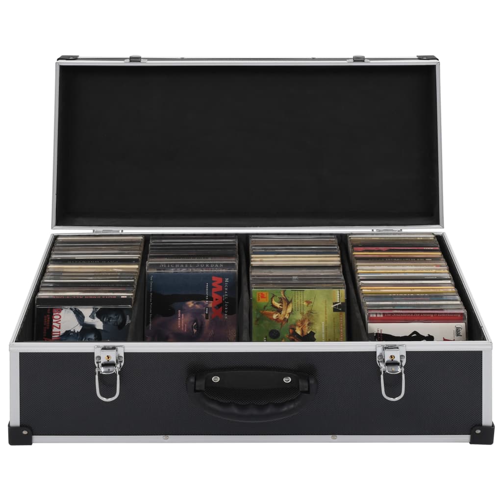 Vidaxl CD Case pour 80 CDS Aluminium noir