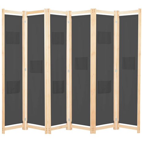 Vidaxl kamerscherm met 6 panelen 240x170x4 cm stof grijs
