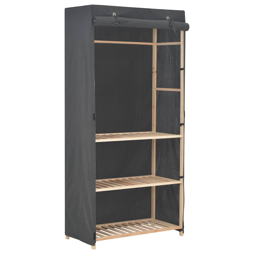 Vidaxl kledingkast 3-laags 79x40x170 cm stof grijs