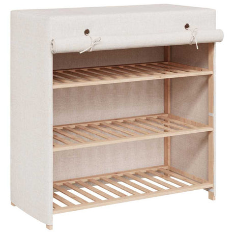 Vidaxl schoenenkast met hoes 79x40x80 cm stof wit