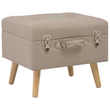 Vidaxl opbergkrukken 3 st stof beige