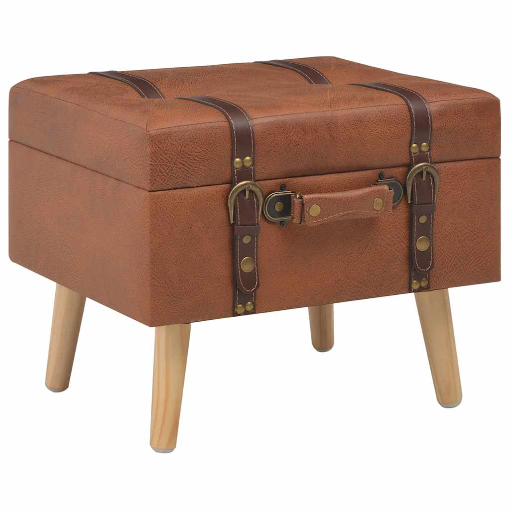 Vidaxl opbergkruk 40 cm kunstleer tan