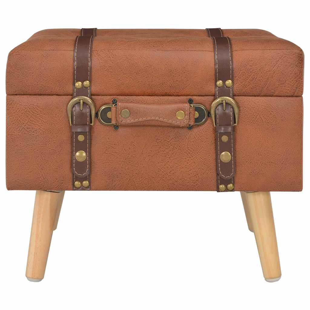 Vidaxl opbergkruk 40 cm kunstleer tan