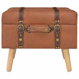 Vidaxl opbergkruk 40 cm kunstleer tan