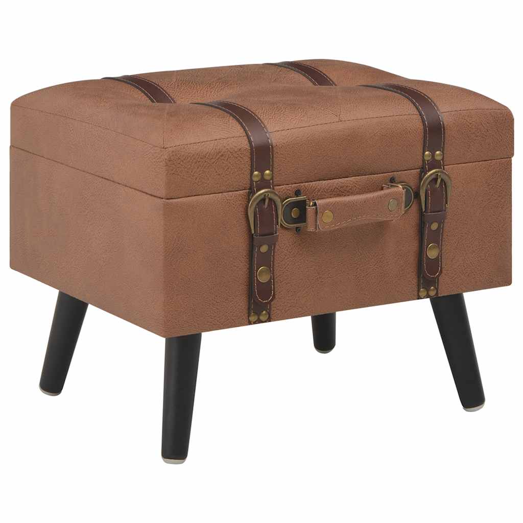 Vidaxl opbergkruk 40 cm kunstleer bruin