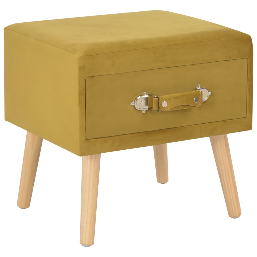 Vidaxl nachtkastje 40x35x40 cm fluweel mosterdkleurig