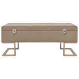 Vidaxl bankje met opbergvak 105 cm fluweel beige