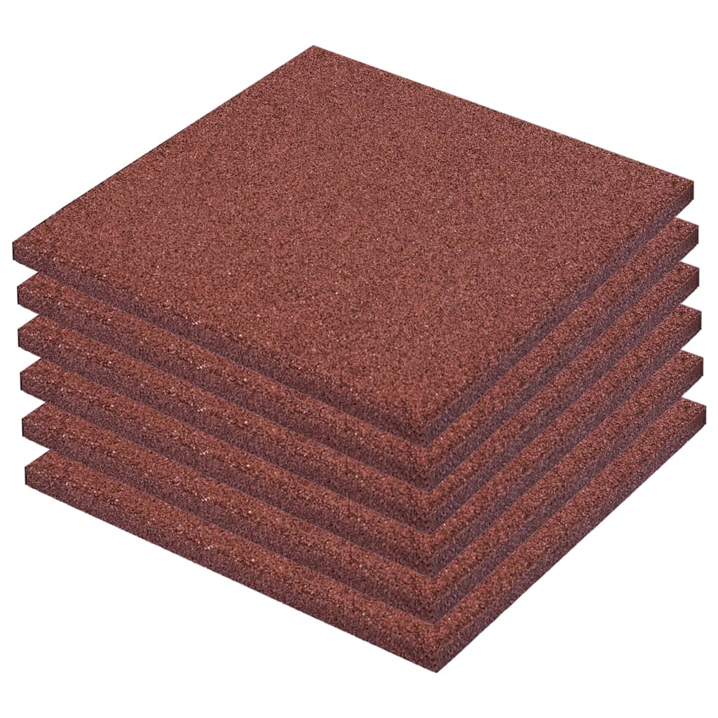 Vidaxl Valt tile 6 st 50x50x3 cm rubber red