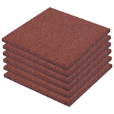 Vidaxl Valt Tile 6 St 50x50x3 cm guma červená