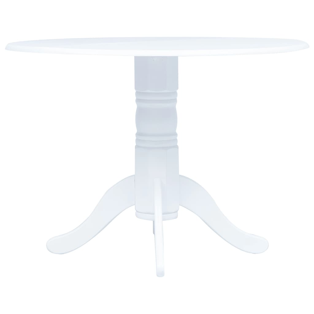 Vidaxl eettafel 106 cm massief rubberwood wit
