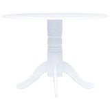 Vidaxl eettafel 106 cm massief rubberwood wit