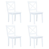 Vidaxl eetkamerstoelen 4 st massief rubberwood wit