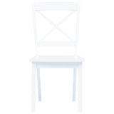 Vidaxl eetkamerstoelen 4 st massief rubberwood wit