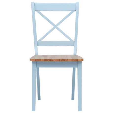 Vidaxl eetkamerstoelen 2 st massief rubberwood grijs en naturel