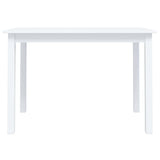Vidaxl eettafel 114x71x75 cm massief rubberwood wit