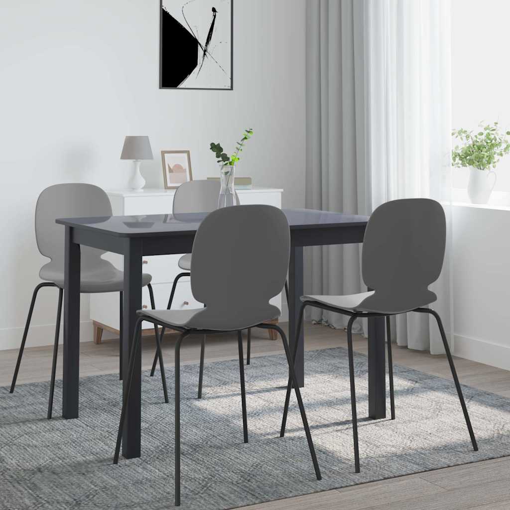 Vidaxl eettafel 114x71x75 cm massief rubberwood zwart