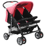 Vidaxl Twin Enfants en acier rose et noir