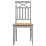 Vidaxl eetkamerstoelen 2 st massief eikenhout grijs