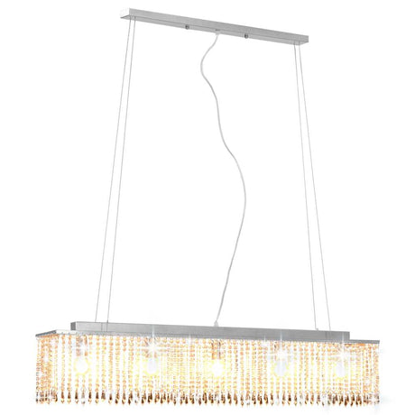 Vidaxl plafondlamp met kristallen kralen 104 cm zilverkleurig