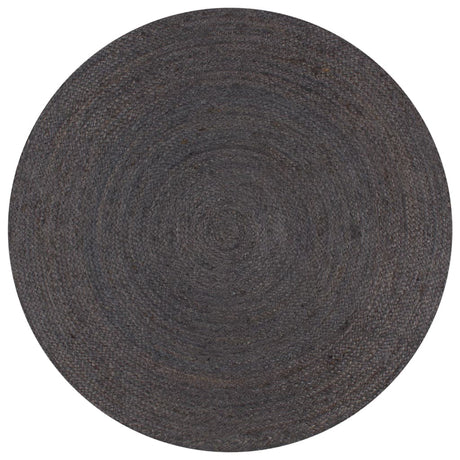 Vidaxl vloerkleed handgemaakt rond 120 cm jute donkergrijs