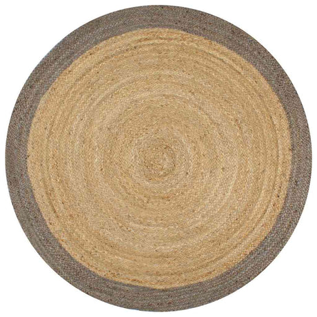 Vidaxl vloerkleed handgemaakt met grijze rand 90 cm jute