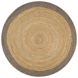 Vidaxl vloerkleed handgemaakt met grijze rand 120 cm jute