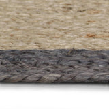 Vidaxl vloerkleed handgemaakt met donkergrijze rand 90 cm jute
