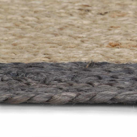 Vidaxl vloerkleed handgemaakt met donkergrijze rand 150 cm jute