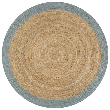Vidaxl vloerkleed handgemaakt met olijfgroene rand 120 cm jute
