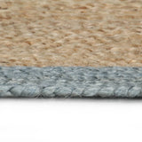 Vidaxl vloerkleed handgemaakt met olijfgroene rand 150 cm jute