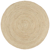 Vidaxl vloerkleed handgemaakt met spiraal ontwerp 150 cm jute wit