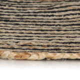 Vidaxl vloerkleed handgemaakt met spiraal ontwerp 90 cm jute zwart