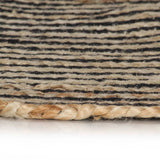 Vidaxl vloerkleed handgemaakt met spiraal ontwerp 90 cm jute zwart