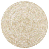 Vidaxl vloerkleed handgemaakt 120 cm jute wit en naturel