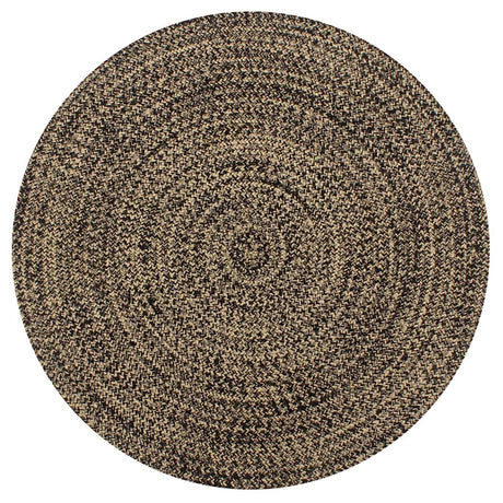 Vidaxl vloerkleed handgemaakt 150 cm jute zwart en naturel