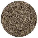 Vidaxl vloerkleed handgemaakt 150 cm jute zwart en naturel