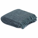 Vidaxl plaid 125x150 cm katoen indigo-blauw