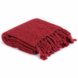 Vidaxl dekentje bordeauxrood 220 x 250 cm polyester