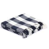 Vidaxl Plaid bloccato da 220x250 cm blu navy cotone