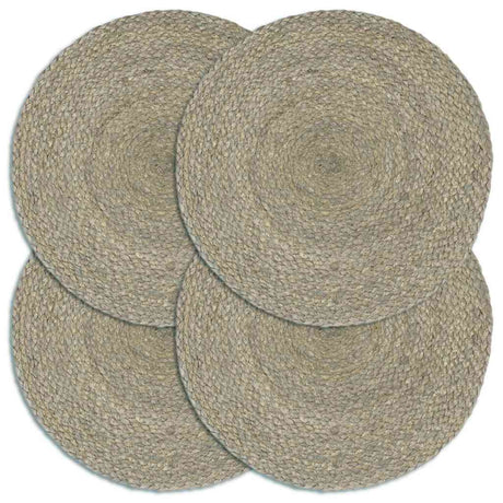 Vidaxl placemats 4 st rond 38 cm jute effen grijs